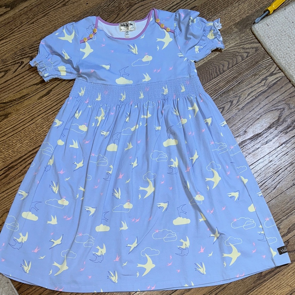 Matilda Jane Good Hart Driftwood Lap Dress Blue Bird Print